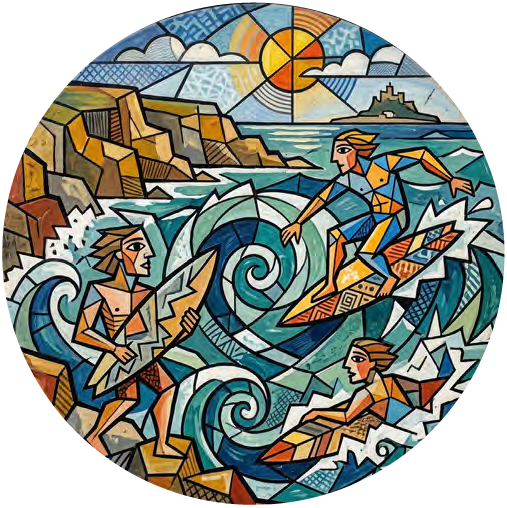 Cornish Surf 02 coaster design