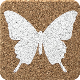 Butterfly White (Square) — scandi geometric cork coaster