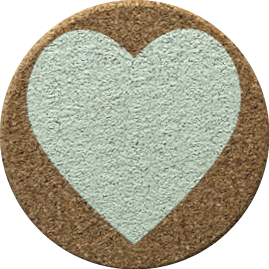 Heart Green (Round) — scandi geometric cork coaster