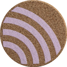 Rainbow Pink (Round) — scandi geometric cork coaster