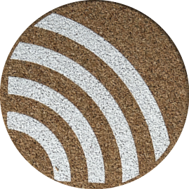 Rainbow White (Round) — scandi geometric cork coaster