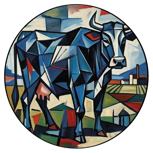 Picasso Cow 01 coaster design