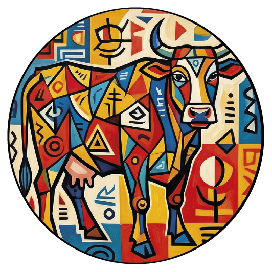 Picasso Cow 02 coaster design