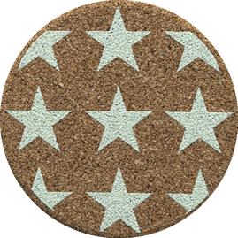 Stars Green (Round) — scandi geometric cork coaster