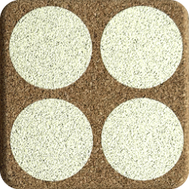 Roundies Yellow (Square) — scandi geometric cork coaster