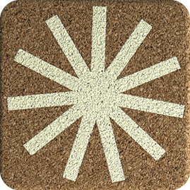 Sunburst Yellow (Square) — scandi geometric cork coaster