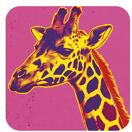 Warhol Giraffe 01 coaster design