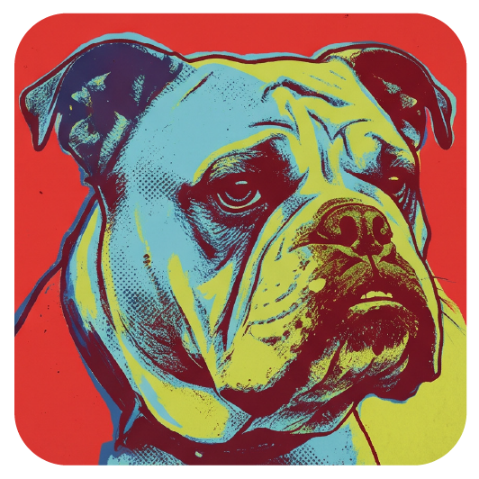 Warhol Bulldog 01 coaster design