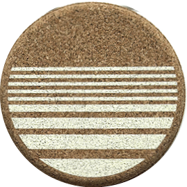 Lines Yellow (Round) — scandi geometric cork coaster