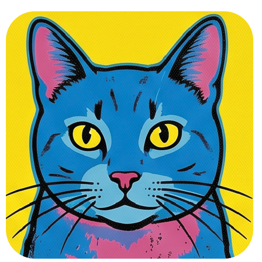 Warhol Cat 02 coaster design