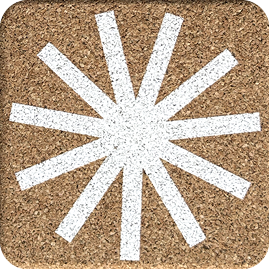 Sunburst White (Square) — scandi geometric cork coaster