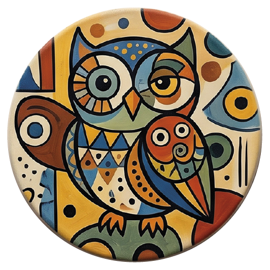 Picasso Owl 03 coaster design