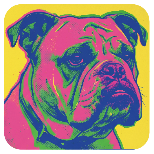 Warhol Bulldog 03 coaster design