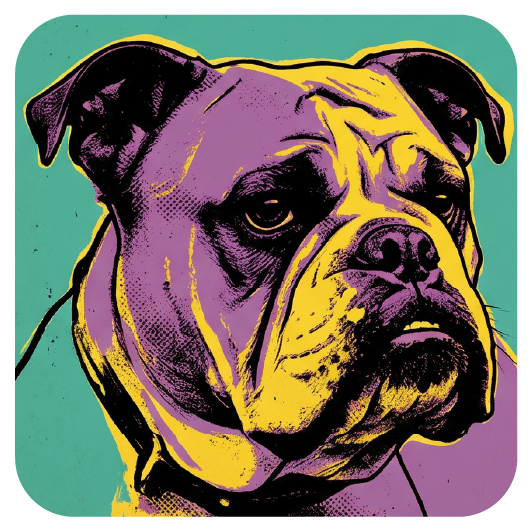 Warhol Bulldog 04 coaster design