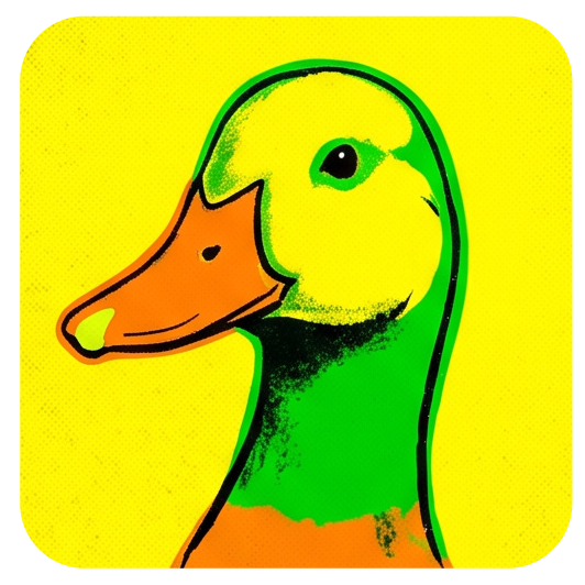 Warhol Duck 01 — Warhol-style pop art cork coaster