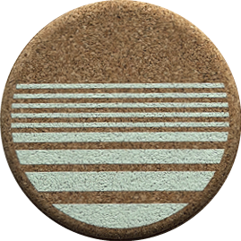 Lines Green (Round) — scandi geometric cork coaster