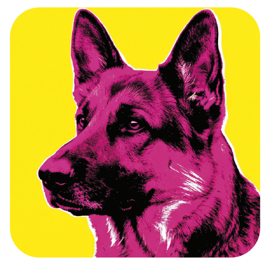 Warhol German Shepherd 02 coaster design