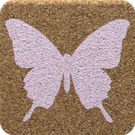 Butterfly Pink (Square) — scandi geometric cork coaster