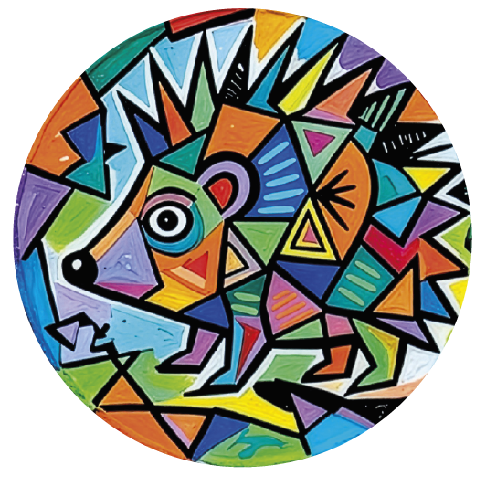 Picasso Hedgehog 04 coaster design