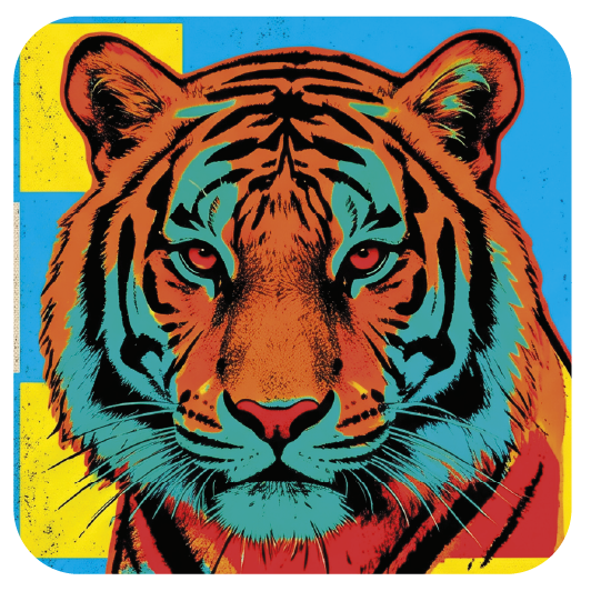 Warhol Tiger 03 coaster design