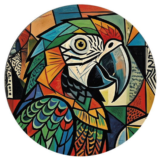 Picasso Parrot 01 coaster design