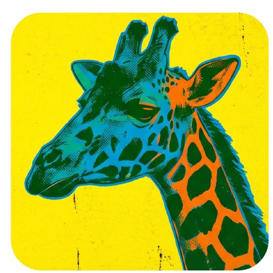 Warhol Giraffe 03 coaster design