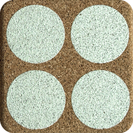 Roundies Green (Square) — scandi geometric cork coaster