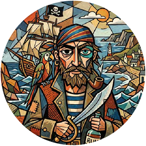 Cornish Pirate 02 coaster design