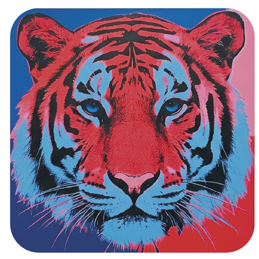 Warhol Tiger 02 coaster design