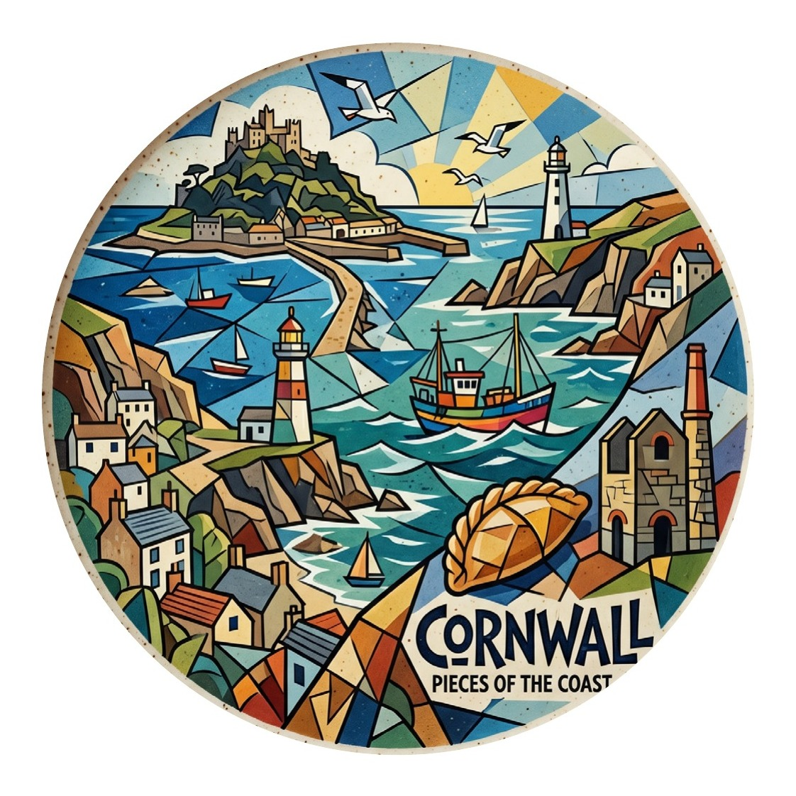 Cornish Coast 07 — Cornish gift coaster created by designers at Simply Coasters