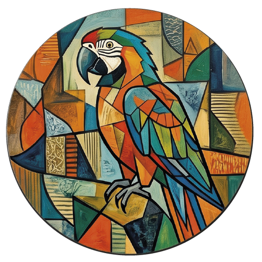 Picasso Parrot 04 coaster design