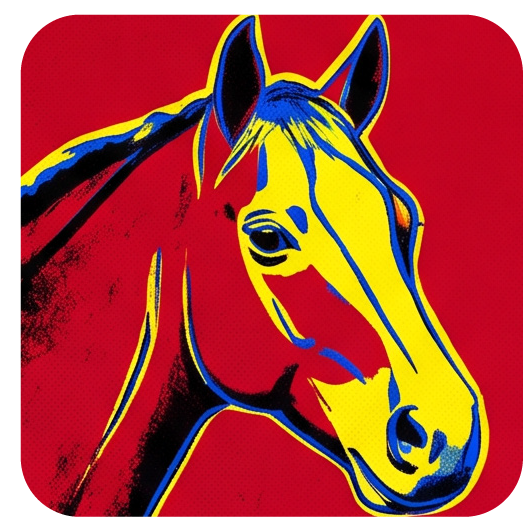 Warhol Horse 01 — Warhol-style pop art cork coaster