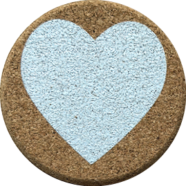 Heart Blue (Round) — scandi geometric cork coaster
