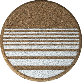 Lines White (Round) — scandi geometric cork coaster