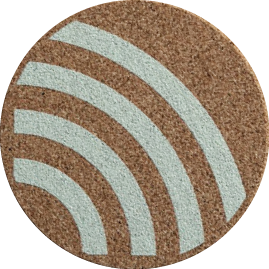 Rainbow Green (Round) — scandi geometric cork coaster