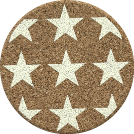 Stars Yellow (Round) — scandi geometric cork coaster