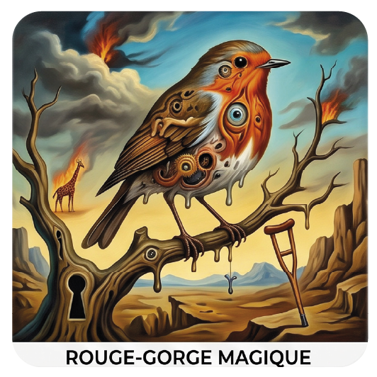 Rouge-Gorge Magique coaster design