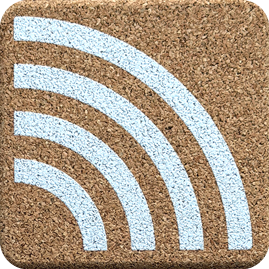 Rainbow Blue (Square) — scandi geometric cork coaster