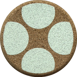 Roundies Green (Round) — scandi geometric cork coaster