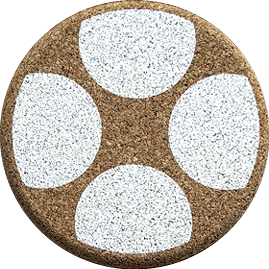 Roundies White (Round) — scandi geometric cork coaster