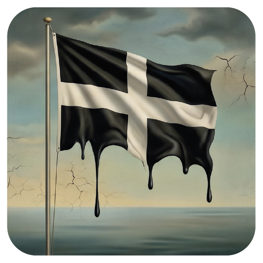 Drippy Cornish Flag coaster design