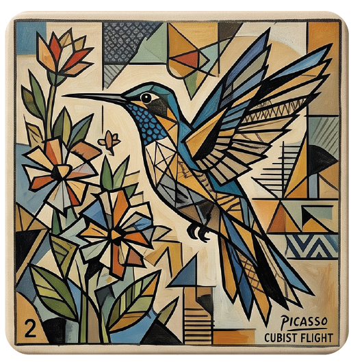 Picasso Humming Bird 02 coaster design