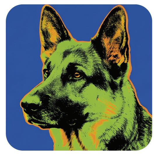 Warhol German Shepherd 03 coaster design