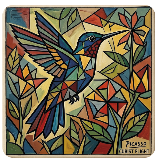 Picasso Humming Bird 04 coaster design