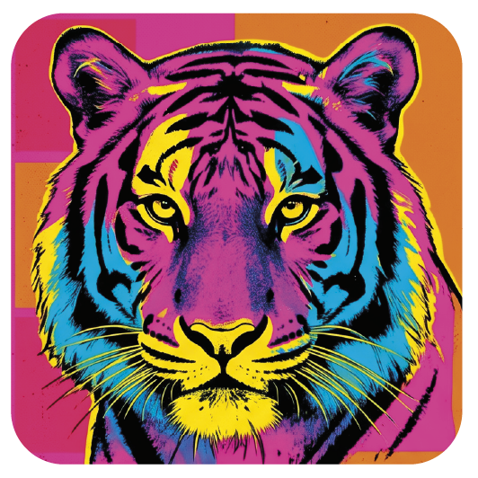 Warhol Tiger 04 coaster design