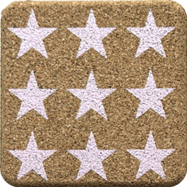 Stars Yellow (Square) — scandi geometric cork coaster