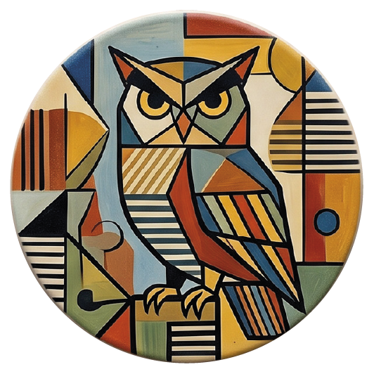 Picasso Owl 02 coaster design