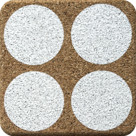 Roundies White (Square) — scandi geometric cork coaster