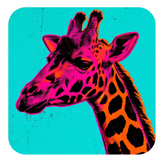 Warhol Giraffe 04 coaster design