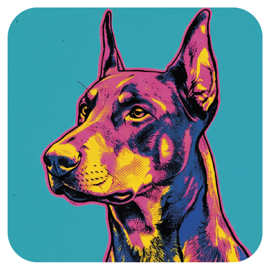 Warhol Doberman 03 coaster design